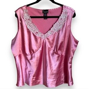 Plus size 2x 80s silky pink camisole.